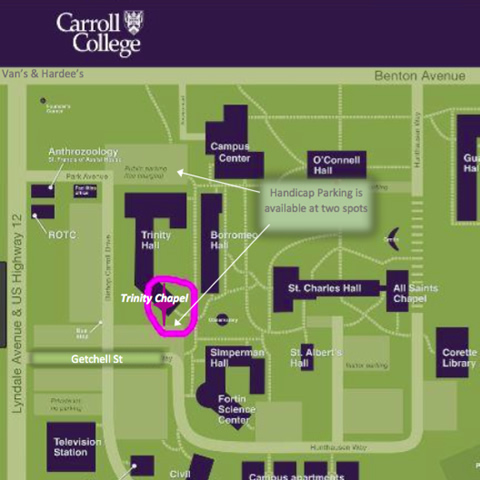 Carroll College Perpetual Adoration Location Map